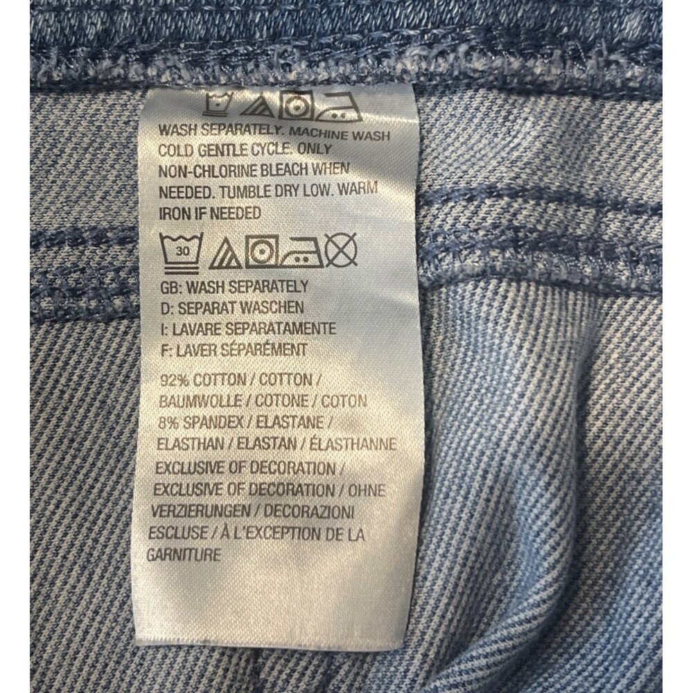 Belle Kim Gravel Medium Wash Denim Crop Jeans Orange Embroidery Size 16 - Picture 8 of 16